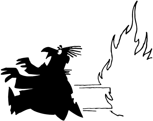 Man running from fire vinyl sticker. Customize on line. Fires And Smoke 037-0099